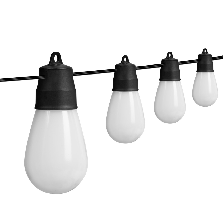 LED RGBIC dimbare zonne-lichtketting 15xLED/1,3W/3,7/5V 2200 mAh 8 m IP65 zwart + afstandsbediening