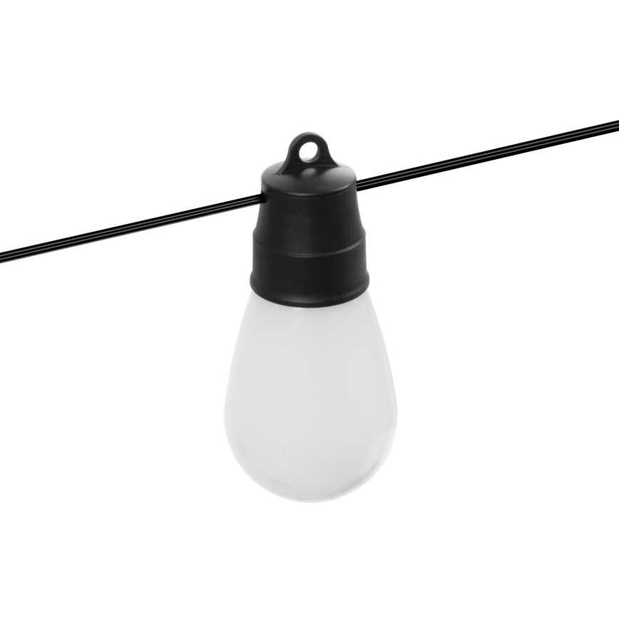 LED RGBIC dimbare zonne-lichtketting 15xLED/1,3W/3,7/5V 2200 mAh 8 m IP65 zwart + afstandsbediening