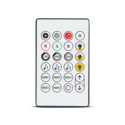 LED RGBIC dimbare zonne-lichtketting 15xLED/1,3W/3,7/5V 2200 mAh 8 m IP65 zwart + afstandsbediening
