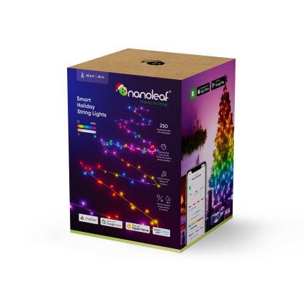 Nanoleaf - LED RGBW Buiten Kerst lichtsnoer ESSENTIALS 250xLED 2x10m 2700-6500K Wi-Fi IP44