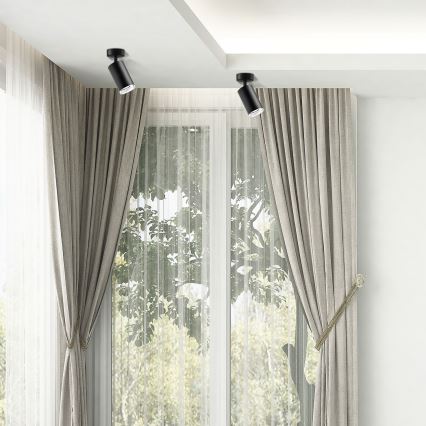 LED RGBW dimbare badkamerspot TURYN 1xGU10/6W/230V 3000K IP44 zwart + afstandsbediening