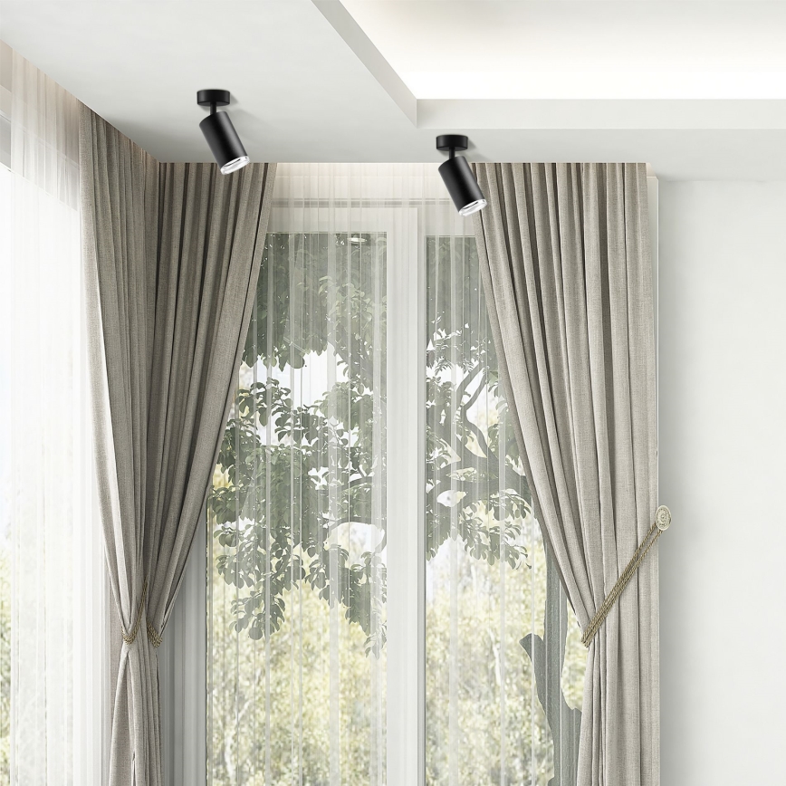 LED RGBW dimbare badkamerspot TURYN 1xGU10/6W/230V 3000K IP44 zwart + afstandsbediening