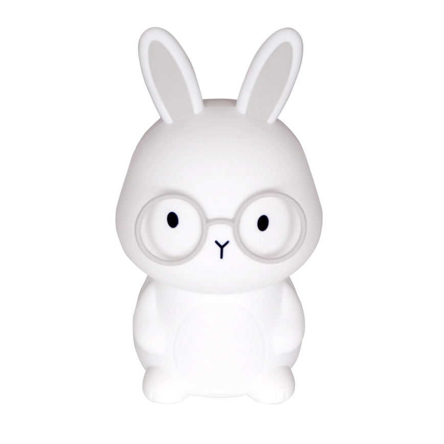 LED RGBW Dimbaar kinder aanraken lamp FLORKA LED/1W/5V USB 1200 mAh konijntje wit/grijs