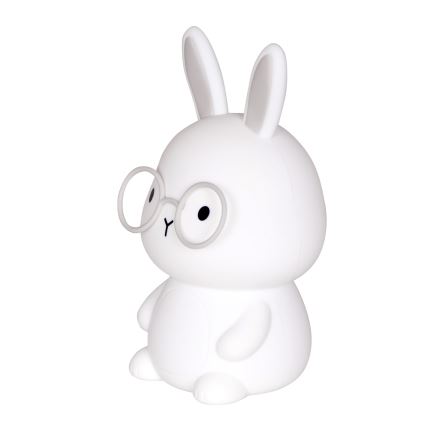 LED RGBW Dimbaar kinder aanraken lamp FLORKA LED/1W/5V USB 1200 mAh konijntje wit/grijs