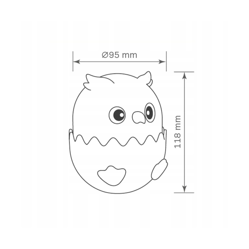 LED RGBW Dimbaar kinder aanraken lamp OWL LED/1W/5V USB 1200 mAh uil roze