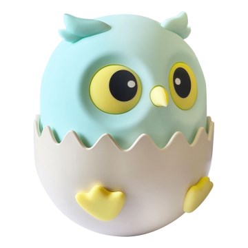 LED RGBW Dimbaar kinder aanraken lamp OWL LED/1W/5V USB 1200 mAh uil blauw