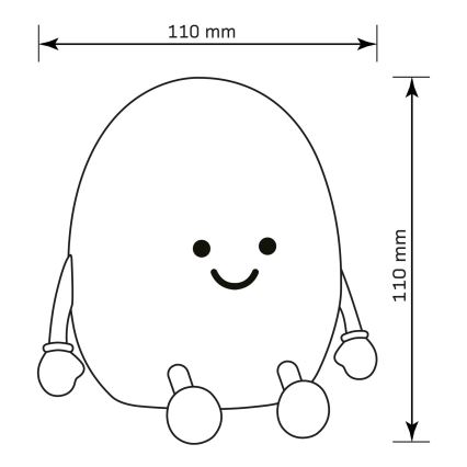 LED RGBW Dimbaar kinder aanraken lamp POTATO LED/2W/5V USB 1200 mAh aardappel