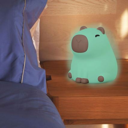LED RGBW Dimbaar kinder aanraken lamp LED/1W/5V USB 1200 mAh capibara
