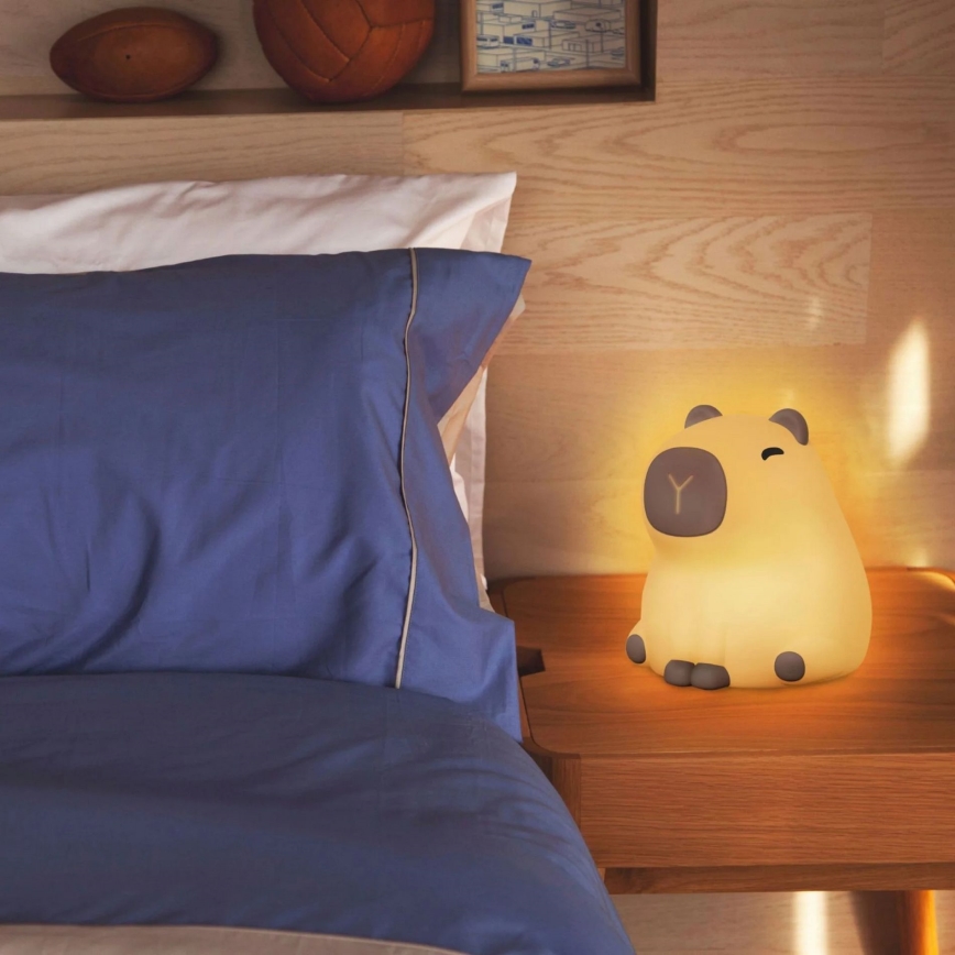 LED RGBW Dimbaar kinder aanraken lamp LED/1W/5V USB 1200 mAh capibara