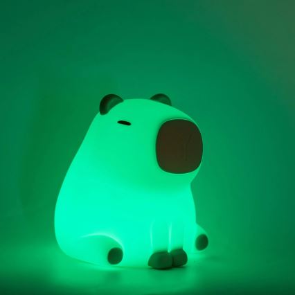 LED RGBW Dimbaar kinder aanraken lamp LED/1W/5V USB 1200 mAh capibara