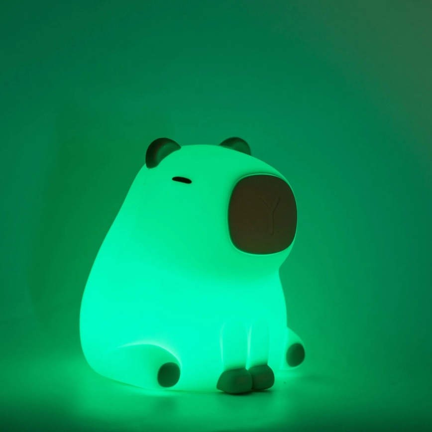 LED RGBW Dimbaar kinder aanraken lamp LED/1W/5V USB 1200 mAh capibara