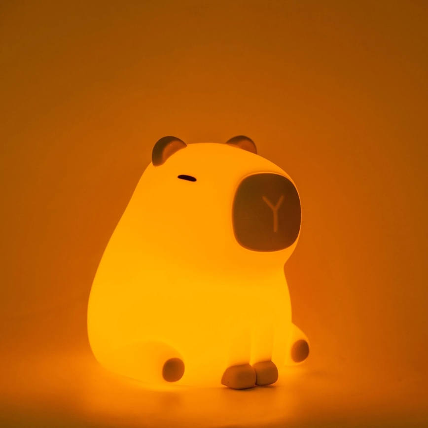 LED RGBW Dimbaar kinder aanraken lamp LED/1W/5V USB 1200 mAh capibara