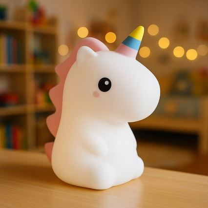 LED RGBW dimbaar oplaadbaar met aanraakbediening nachtlampje voor kinderen UNICORN LED/1W/5V 1200 mAh