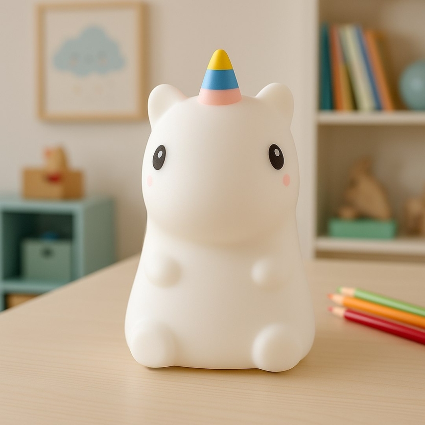 LED RGBW dimbaar oplaadbaar met aanraakbediening nachtlampje voor kinderen UNICORN LED/1W/5V 1200 mAh
