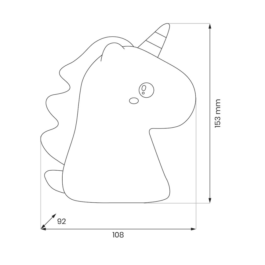 LED RGBW dimbaar oplaadbaar met aanraakbediening nachtlampje voor kinderen UNICORN LED/1W/5V 1200 mAh