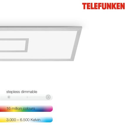 LED RGBW dimbaar paneel LED/20W/230V 3000-6500K 25x100 cm zilver + afstandsbediening