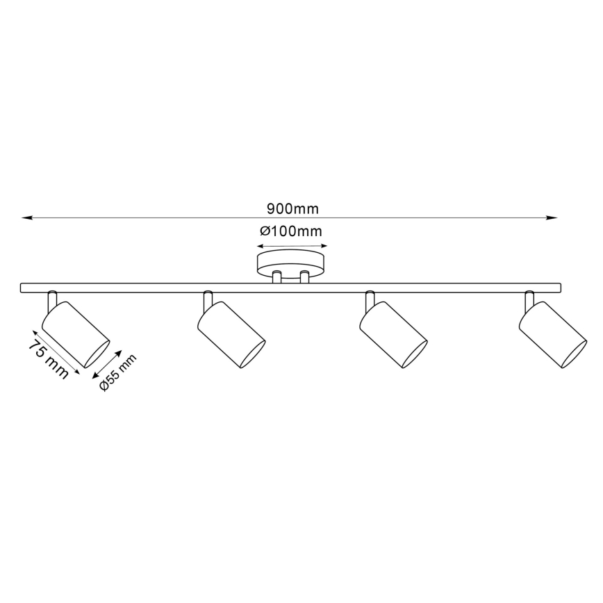 LED RGBW dimbare spot GOLDIE 4xGU10/4,8W/230V 3000K goudkleurig + afstandsbediening