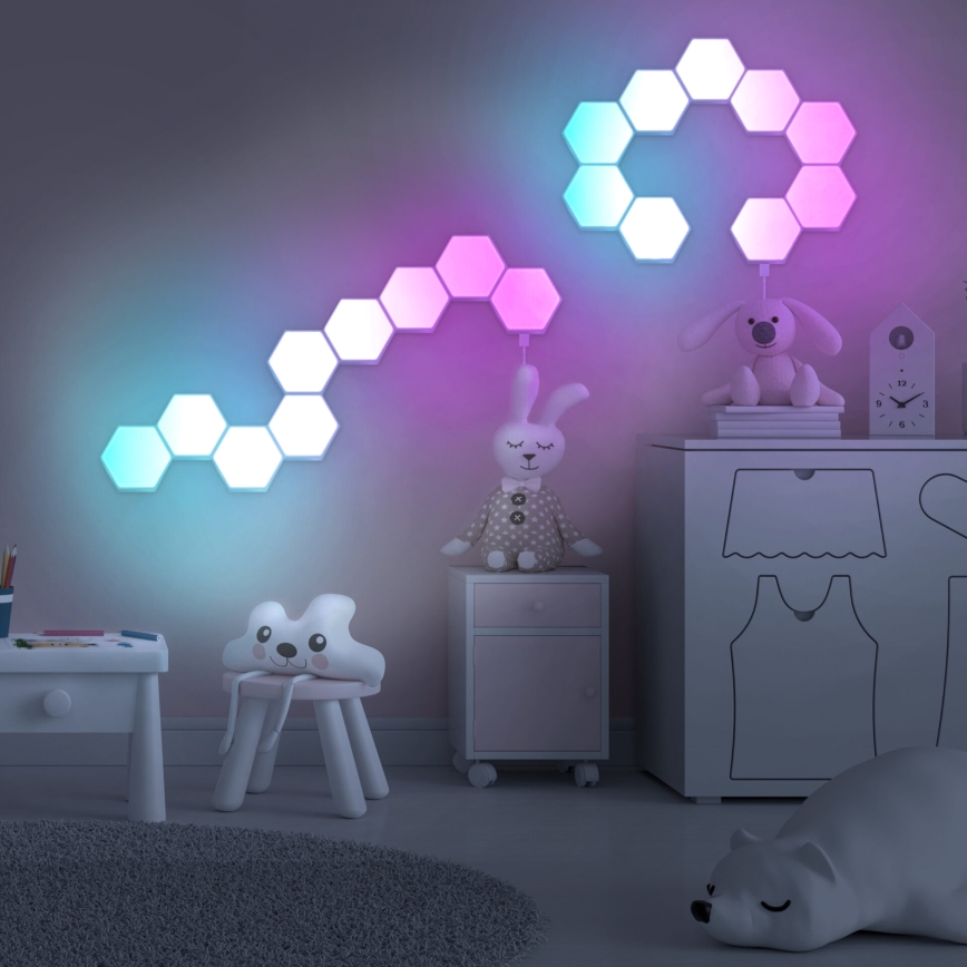 SET 9x LED RGBW Dimbaar wand decoratieve lamp MAYA LED/1W/230V + afstandsbediening