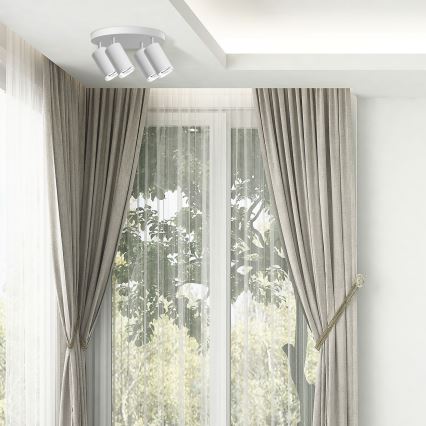 LED RGBW dimbare badkamerspot TURYN 4xGU10/4,8W/230V 3000K IP44 wit + afstandsbediening