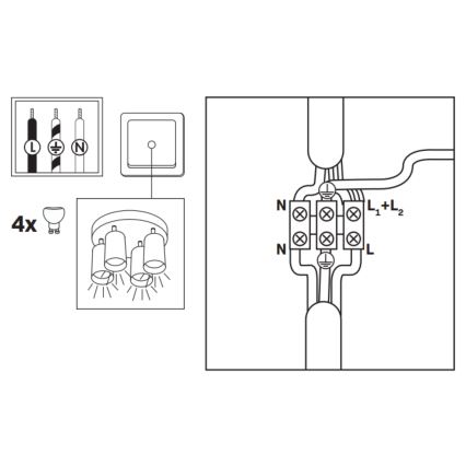 LED RGBW dimbare badkamerspot TURYN 4xGU10/4,8W/230V 3000K IP44 wit + afstandsbediening