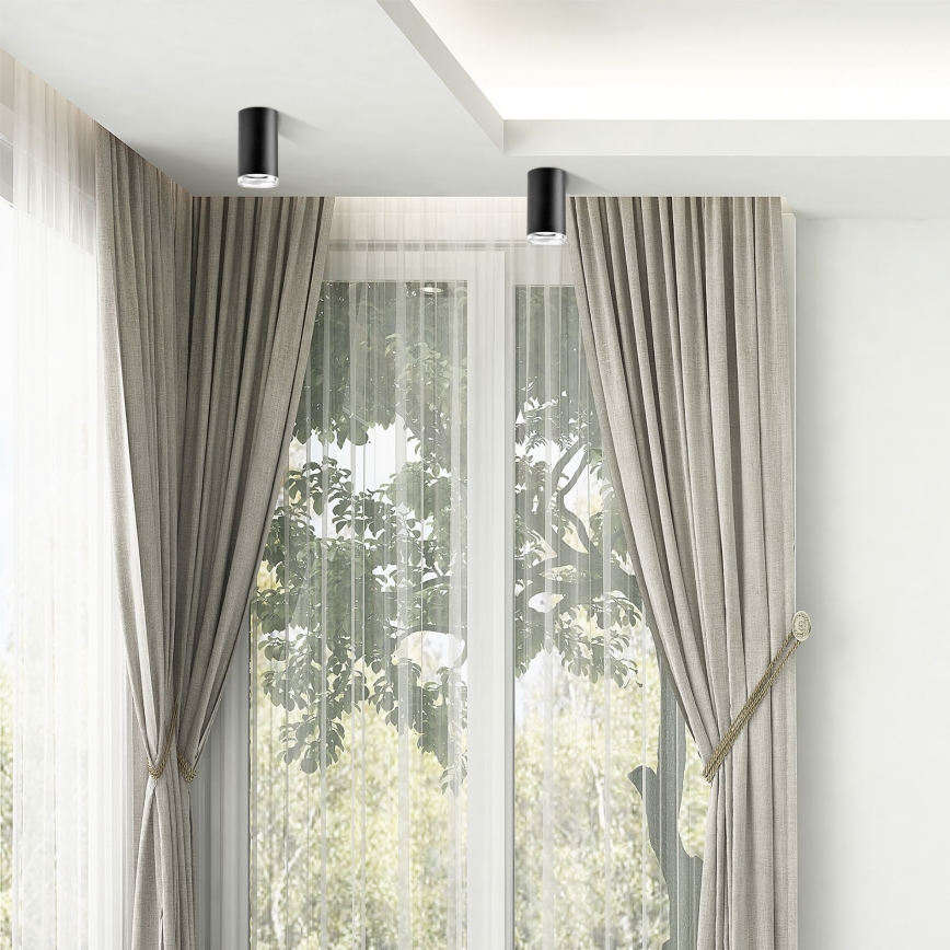 LED RGBW dimbare badkamerspot TURYN 1xGU10/4,8W/230V 3000K IP44 zwart + afstandsbediening