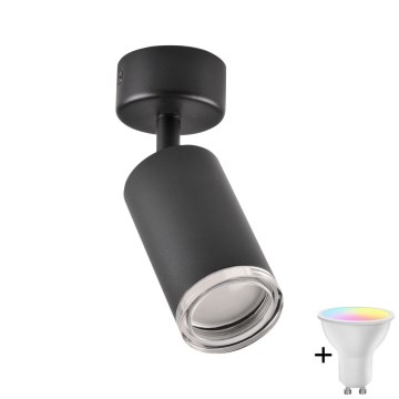 LED RGBW dimbare badkamerspot TURYN 1xGU10/6,5W/230V 2700-6500K Wi-Fi IP44 zwart