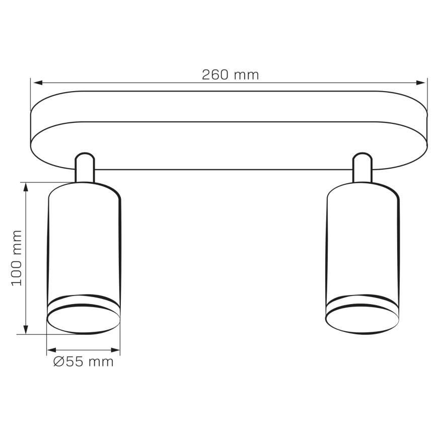 LED RGBW dimbare badkamerspot TURYN 2xGU10/4,8W/230V 3000K IP44 zwart + afstandsbediening