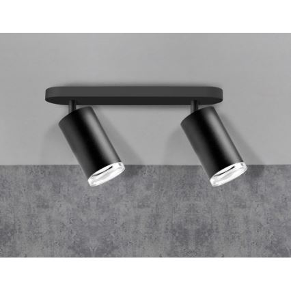 LED RGBW dimbare badkamerspot TURYN 2xGU10/6W/230V 3000K IP44 zwart + afstandsbediening