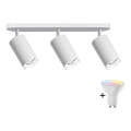 LED RGBW dimbare badkamerspot TURYN 3xGU10/6,5W/230V 2700-6500K Wi-Fi IP44 wit