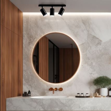 LED RGBW dimbare badkamerspot TURYN 3xGU10/6W/230V 3000K Wi-Fi IP44 zwart