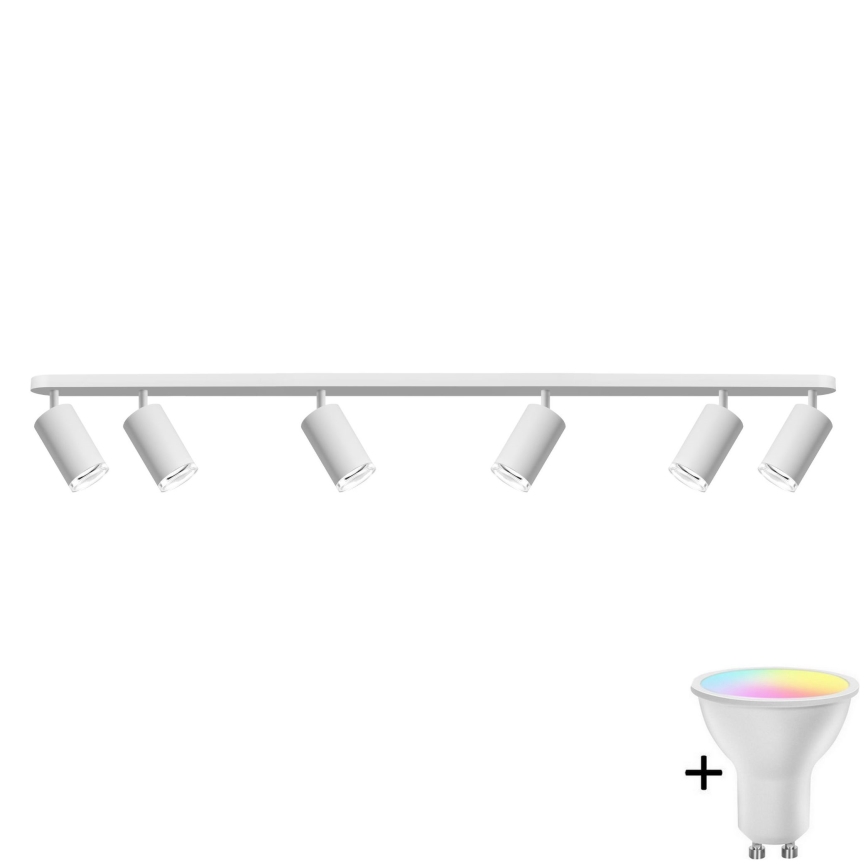 LED RGBW dimbare badkamerspot TURYN 6xGU10/6,5W/230V 2700-6500K Wi-Fi IP44 wit
