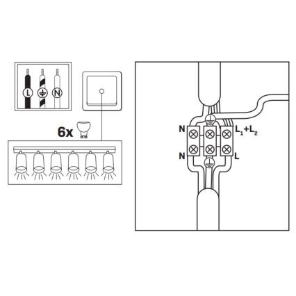 LED RGBW dimbare badkamerspot TURYN 6xGU10/6,5W/230V 2700-6500K Wi-Fi IP44 zwart