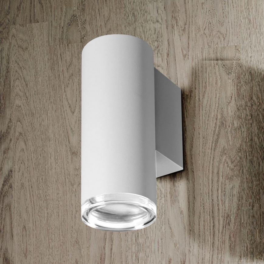 LED RGBW dimbare badkamerwandlamp TURYN 1xGU10/4,8W/230V 3000K IP44 wit met afstandsbediening
