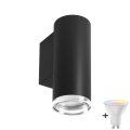 LED RGBW dimbare badkamerwandlamp TURYN 1xGU10/6W/230V 3000K Wi-Fi IP44 zwart