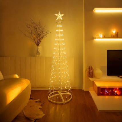 Dimbare RGBW LED kerstdecoratie voor buiten LED/4W/230V 180 cm IP44 kerstboom + afstandsbediening