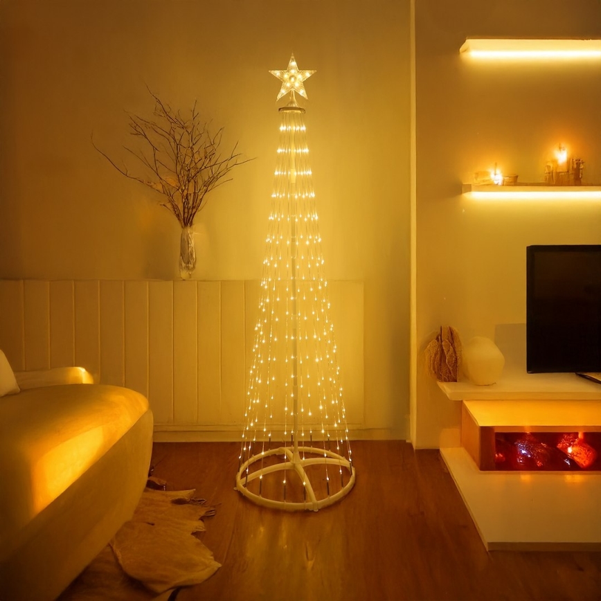 Dimbare RGBW LED kerstdecoratie voor buiten LED/4W/230V 180 cm IP44 kerstboom + afstandsbediening