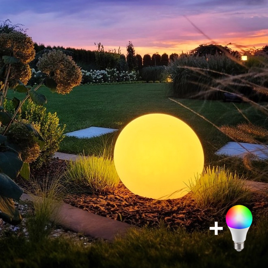 LED RGBW dimbare buitenlamp GLOBO 1xE27/9W/230V 2700-6500K Ø 60 cm IP44 Wi-Fi