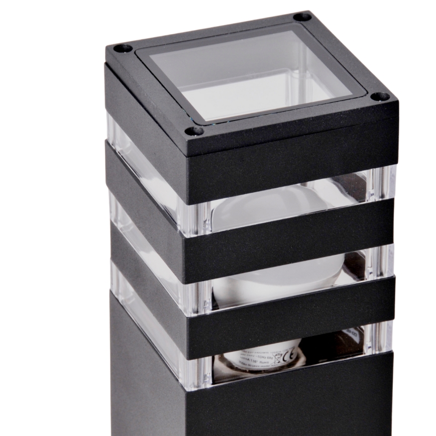 LED RGBW dimbare buitenlamp TEKSAS 1xE27/12W/230V 2700-6500K Wi-Fi 44 cm IP44 antraciet