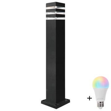 LED RGBW dimbare buitenlamp TEKSAS 1xE27/9W/230V 2700-6500K Wi-Fi 74 cm IP44 antraciet