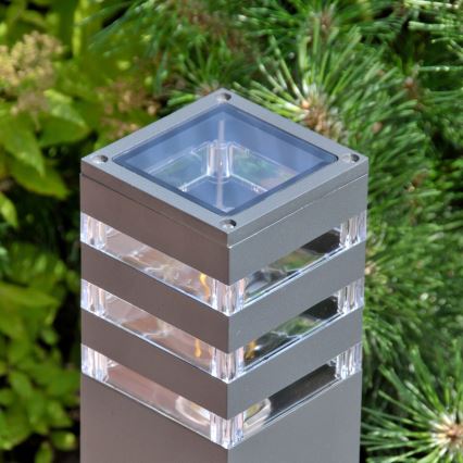 LED RGBW dimbare buitenlamp TEKSAS 1xE27/9W/230V 2700-6500K Wi-Fi 44 cm IP44 antraciet
