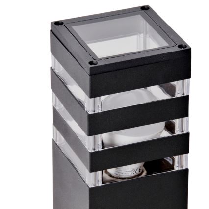 LED RGBW dimbare buitenlamp TEKSAS 1xE27/9W/230V 2700-6500K Wi-Fi 44 cm IP44 antraciet