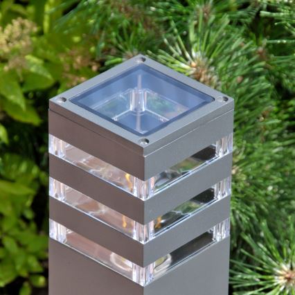 LED RGBW dimbare buitenlamp TEKSAS 1xE27/9W/230V 2700-6500K Wi-Fi 74 cm IP44 antraciet