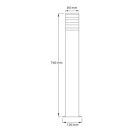 LED RGBW dimbare buitenlamp TEKSAS 1xE27/9W/230V 2700-6500K Wi-Fi 74 cm IP44 antraciet