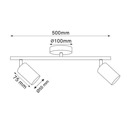 Dimbare LED RGBW spot GOLDIE 2xGU10/4,8W/230V 3000K goudkleurig + afstandsbediening
