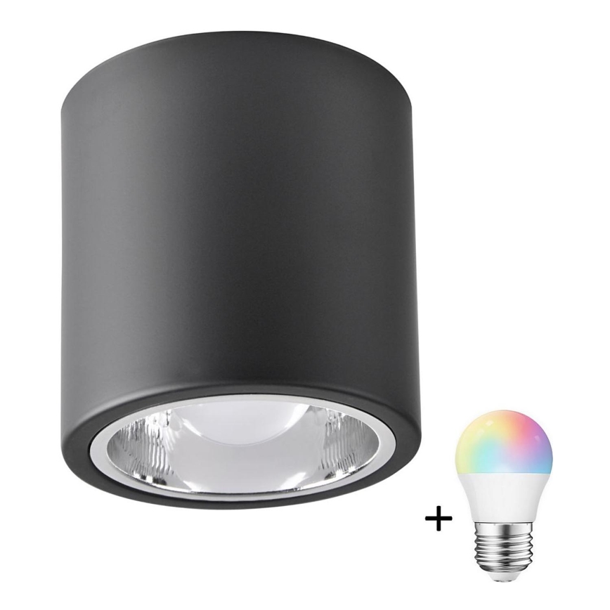 LED RGBW Dimbare inbouwspot JUPITER 1xE27/6,5W/230V 2700-6500K Wi-Fi Ø 13 cm zwart