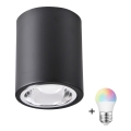LED RGBW dimbare inbouwspot JUPITER 1xE27/6,5W/230V 2700-6500K Wi-Fi Ø 9,8 cm zwart