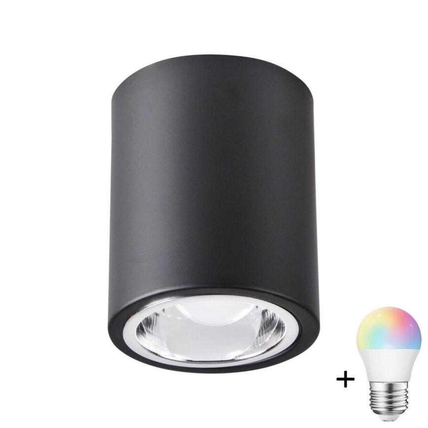 LED RGBW dimbare inbouwspot JUPITER 1xE27/6,5W/230V 2700-6500K Wi-Fi Ø 9,8 cm zwart