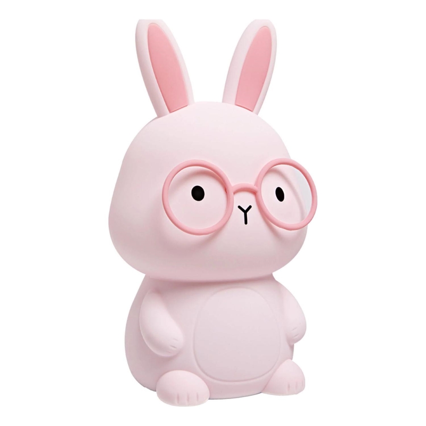 LED RGBW Dimbare Kinder Touchlamp FLORKA LED/1W/5V USB 1200 mAh Konijn Roze