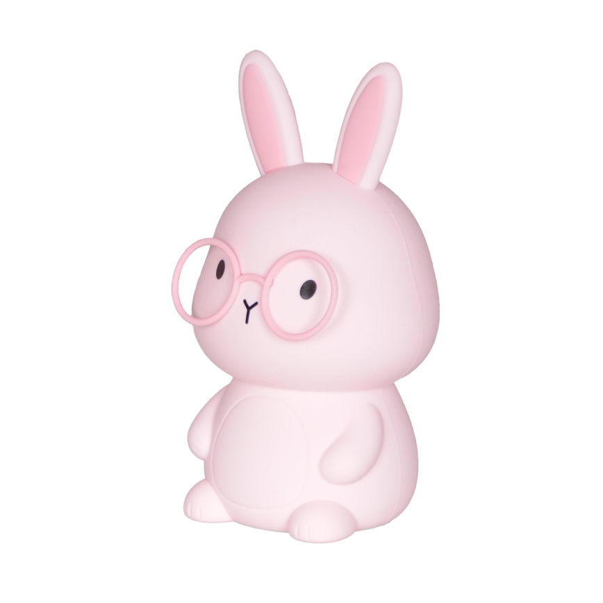 LED RGBW Dimbare Kinder Touchlamp FLORKA LED/1W/5V USB 1200 mAh Konijn Roze