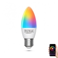LED RGBW dimbare lamp C37 E27/7W/230V 3000-6500K Wi-Fi - Aigostar